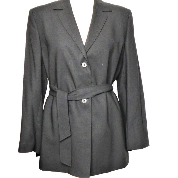 Burberry Vintage Black Wool Blend Coat /Jacket Size 48/ US Size 16 - Picture 1 of 13